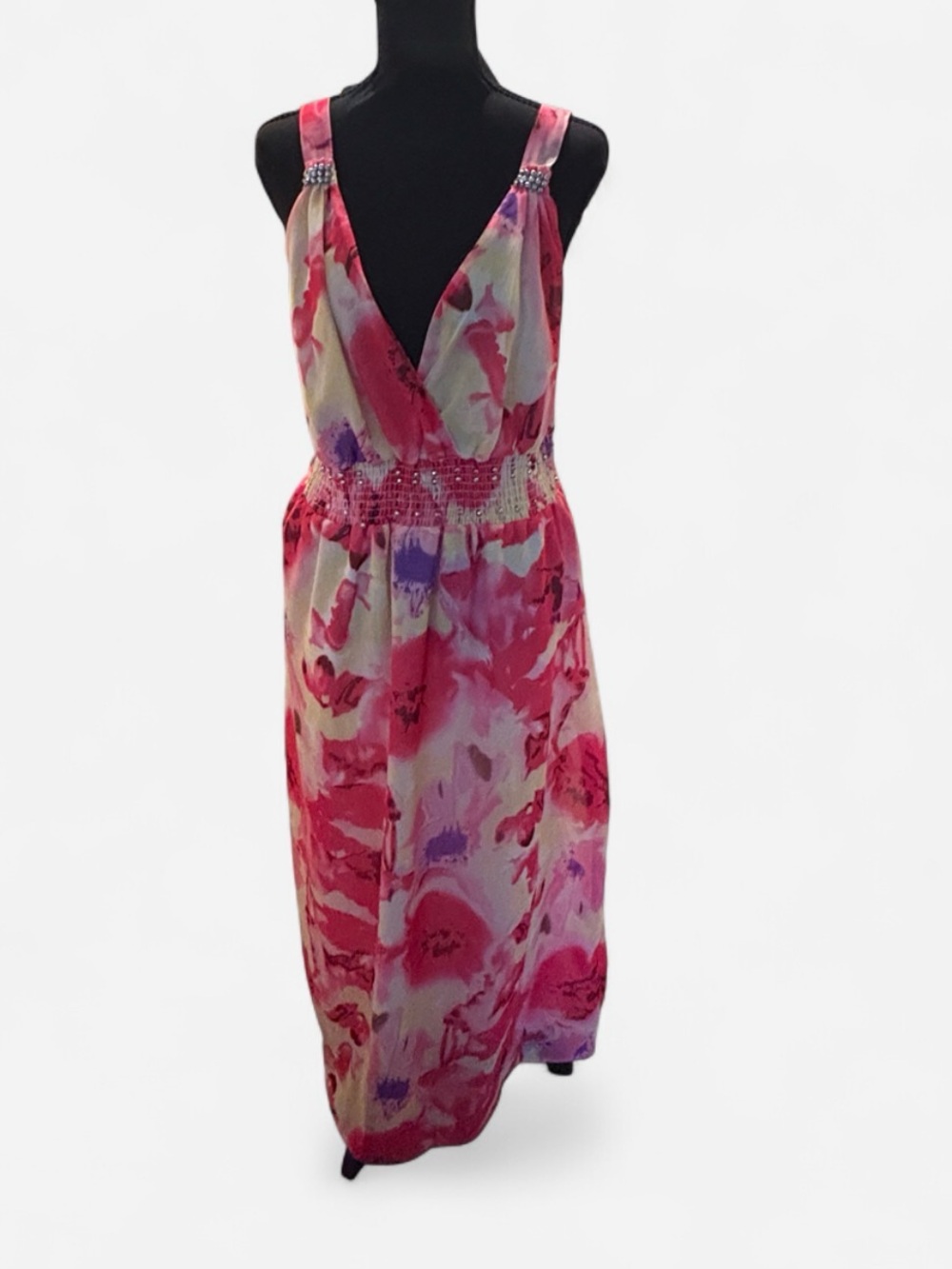 Women’s Floral Pink Summer Maxi Dress